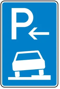 Verkehrszeichen 315: Parken (halb) auf Gehwegen erlaubt