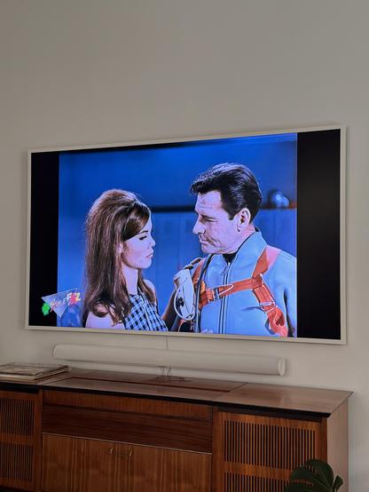 TV screen showing a scene from "Destination Inner Space".