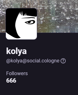screenshot of my profile with the followers number at 666